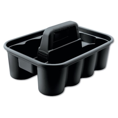 Rubbermaid Commercial Deluxe Carry Caddy, 8-Compartment, 15w x 7.4h, Black FG315488BLA